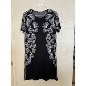 Calvin Klein Women’s long top short sleeves flower print Asian Ao Dai size S
